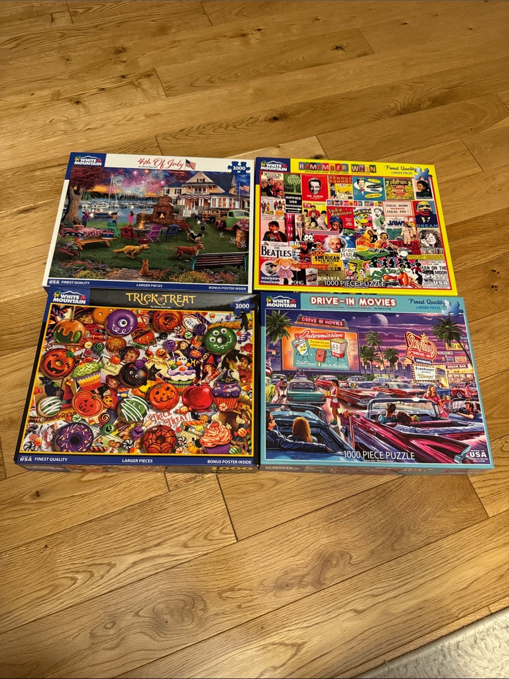 White Mountain Multi-Design 4-Pack Jigsaw Puzzles - Colorful Assorted Scenes